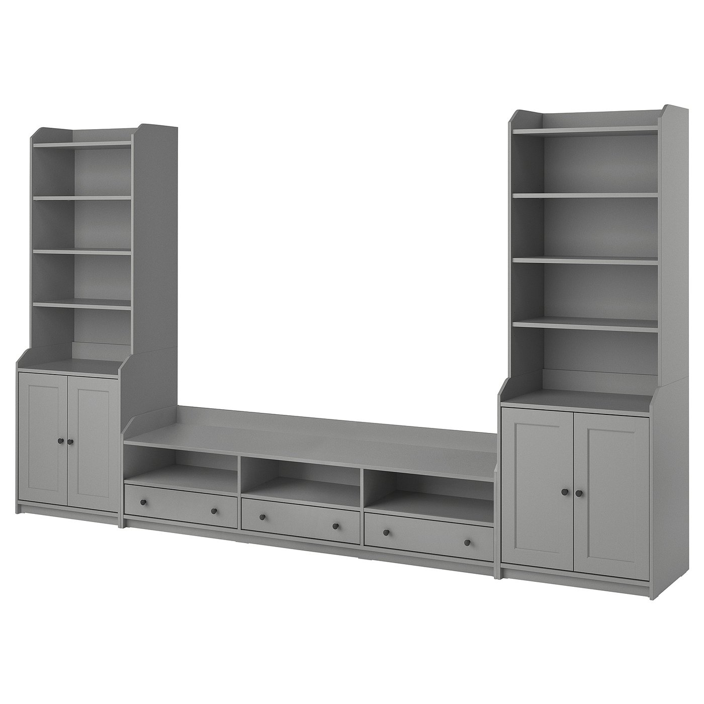 HAUGA TV/storage combination, gray, 1361/4x181/8x783/8