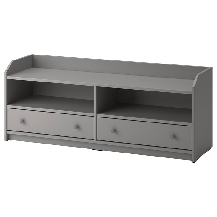 HAUGA TV unit, gray, 543/8x141/8x211/4" IKEA