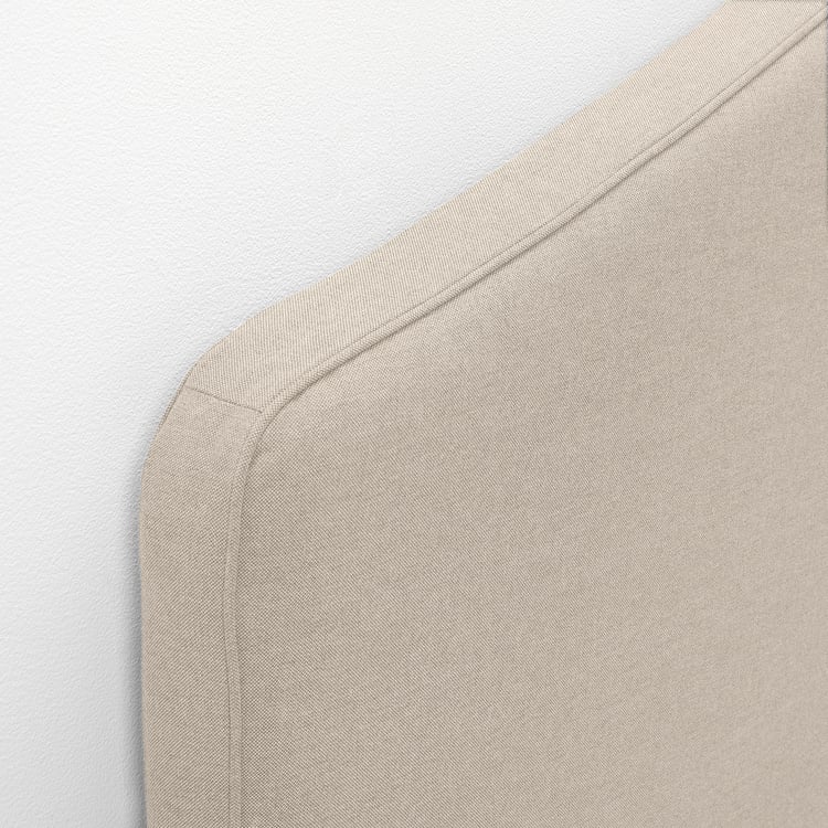 HAUGA upholstered bed frame, Lofallet beige, Queen IKEA