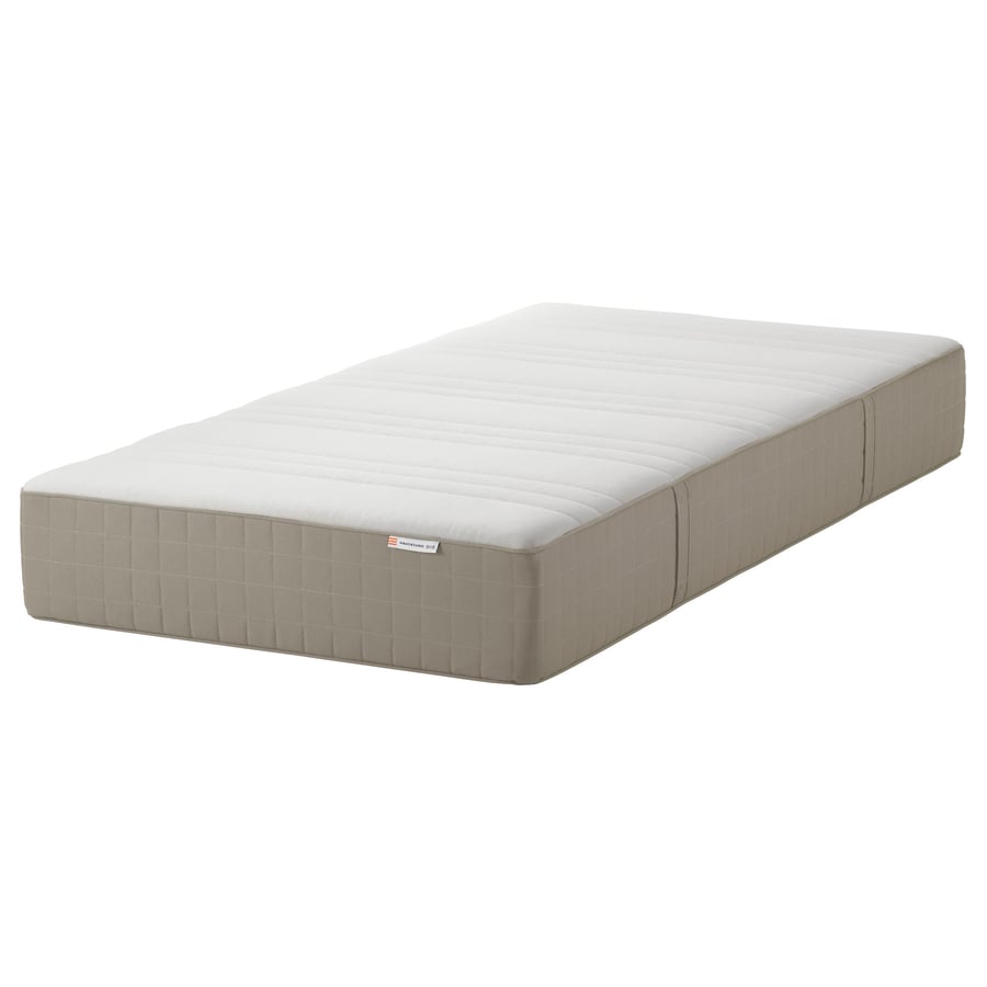 HAUGESUND spring mattress, medium firm/dark beige, Twin IKEA