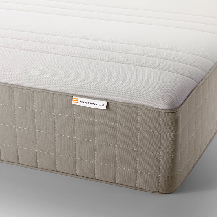 HAUGESUND spring mattress, medium firm/dark beige, Queen IKEA