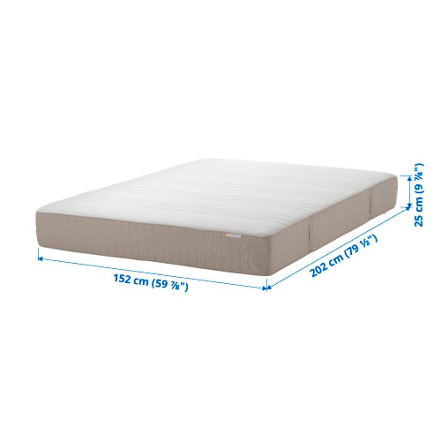 HAUGESUND spring mattress, medium firm/dark beige, Queen IKEA