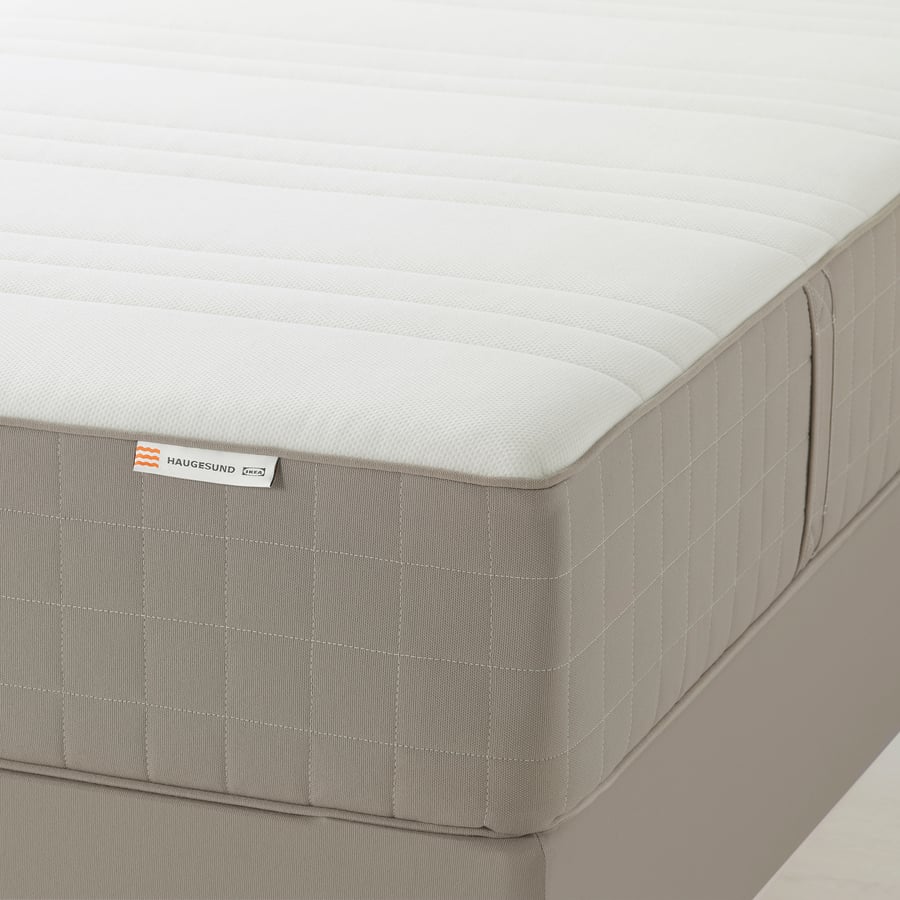 HAUGESUND Spring mattress medium firm, dark beige IKEA
