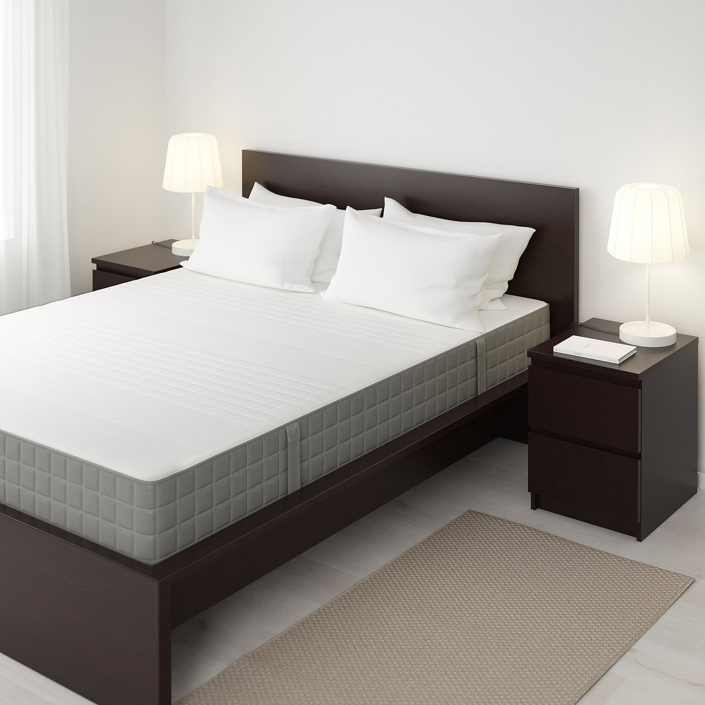HAUGSVÄR Hybrid mattress, firm, dark gray, Queen IKEA