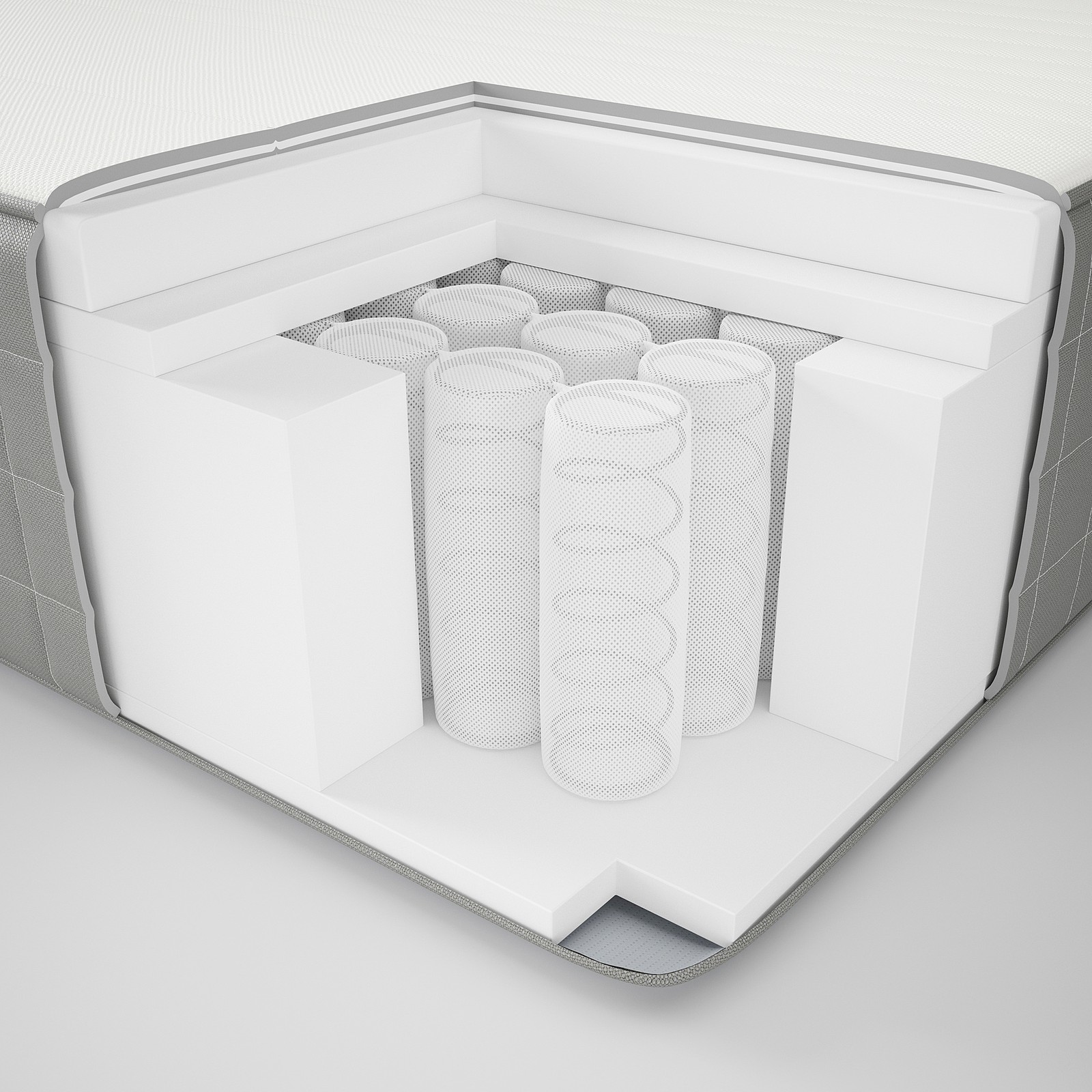 HAUGSVÄR Hybrid mattress, firm, dark gray, Queen IKEA