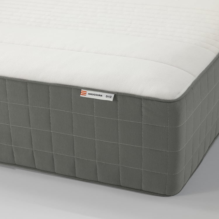 HAUGSVÄR Hybrid mattress, medium firm, dark gray, Full IKEA
