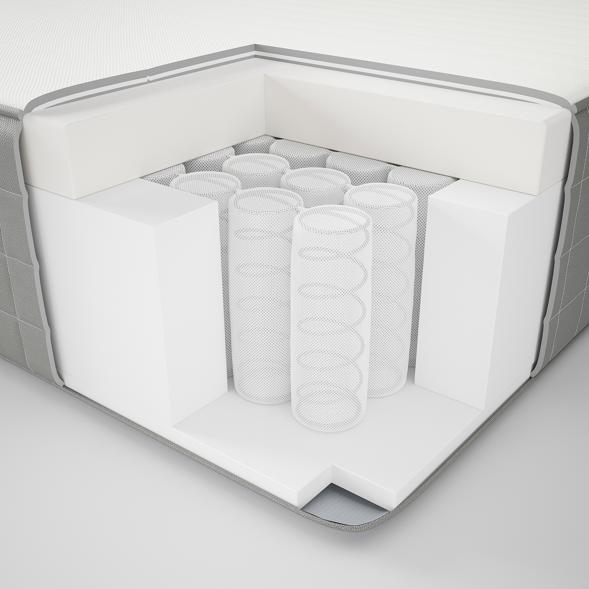 HAUGSVÄR Hybrid mattress, medium firm, dark gray, Queen IKEA