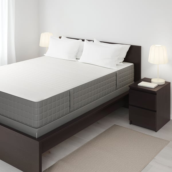 HAUGSVÄR Hybrid mattress, medium firm/dark gray, Queen - IKEA