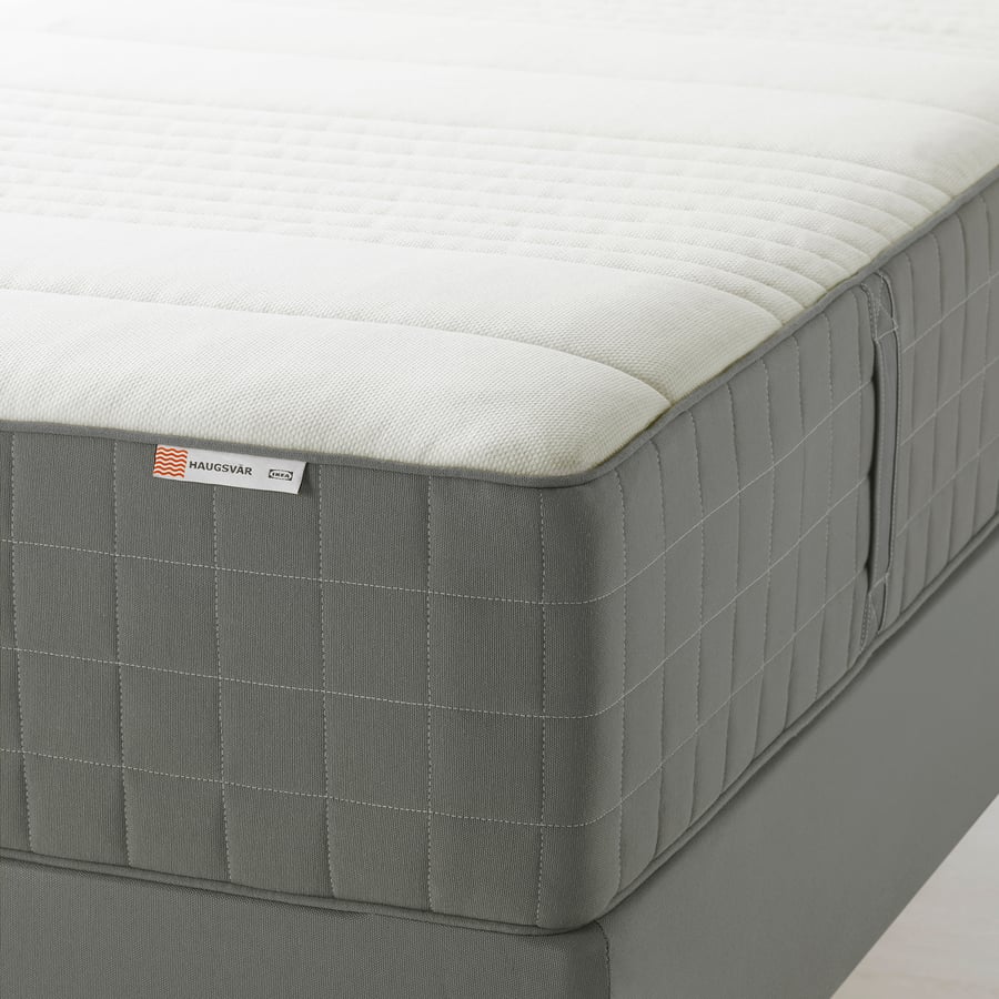 HAUGSVÄR Hybrid mattress, plush, dark gray, Queen IKEA