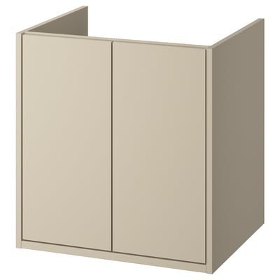 HAVBÄCK Bathroom vanity with doors, beige, 24x21x25 1/8 "