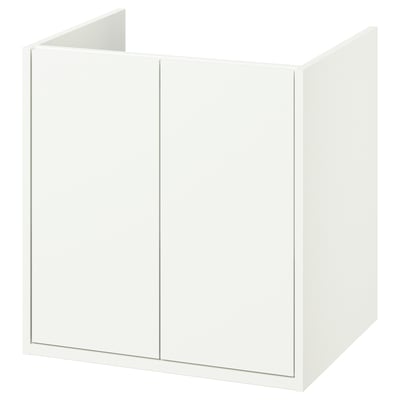 HAVBÄCK Bathroom vanity with doors, white, 24x21x25 1/8 "