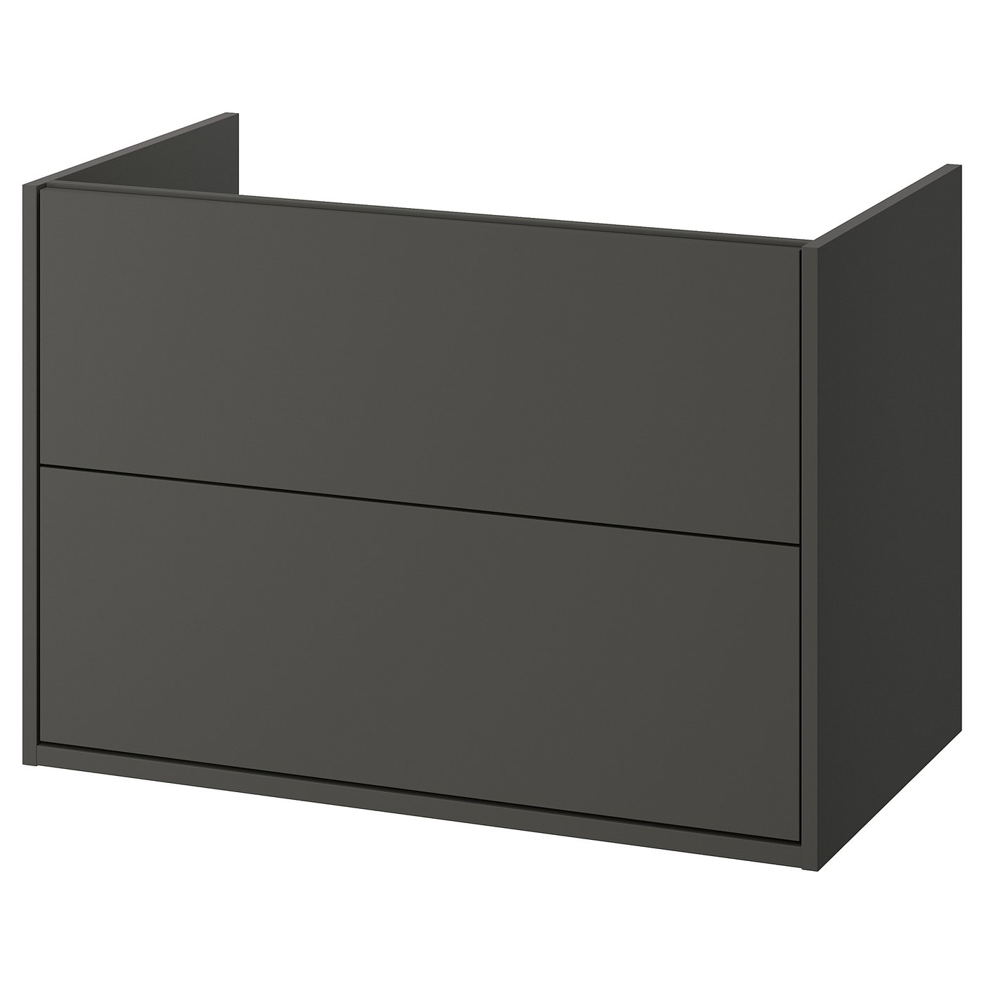 HAVBÄCK Bathroom vanity with drawers, dark gray, 36x21x251/8
