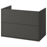 HAVBÄCK Bathroom vanity with drawers, dark gray, 36x21x25 1/8 "