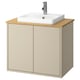 HAVBÄCK / ORRSJÖN Bathroom vanity w doors/sink/faucet, beige/bamboo, 31x21 1/2x28 3/8 "