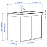 HAVBÄCK / ORRSJÖN Bathroom vanity w doors/sink/faucet, white, 31x21 3/4x27 5/8 "