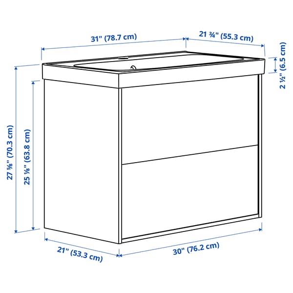 Illustration with measurements for the product: HAVBÄCK.