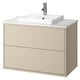 HAVBÄCK / ORRSJÖN Bathroom vanity with sink & faucet, beige/white marble effect, 37x21 1/2x28 3/8 "
