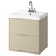 HAVBÄCK / ORRSJÖN Bathroom vanity with sink & faucet, beige, 25x21 3/4x27 5/8 "
