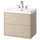HAVBÄCK / ORRSJÖN Bathroom vanity with sink & faucet, beige, 31x21 3/4x27 5/8 "