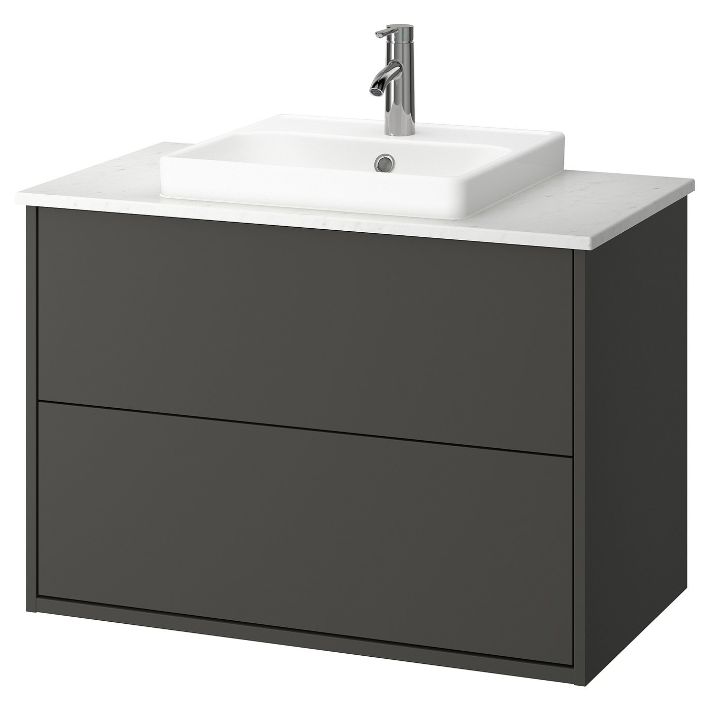 HAVBÄCK / ORRSJÖN Bathroom vanity with sink & faucet, dark