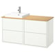 HAVBÄCK / ORRSJÖN Bathroom vanity with sink & faucet, white/bamboo, 49x21 1/2x28 3/8 "