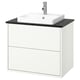 HAVBÄCK / ORRSJÖN Bathroom vanity with sink & faucet, white/black marble effect, 31x21 1/2x28 3/8 "