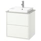 HAVBÄCK / ORRSJÖN Bathroom vanity with sink & faucet, white/gray stone effect, 25x21 1/2x28 3/8 "