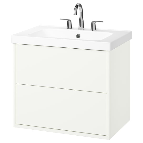 HAVBÄCK / ORRSJÖN Bathroom vanity with sink & faucet, white, 31x21 3/4x27 5/8 "