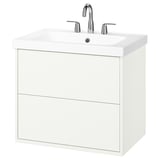 HAVBÄCK / ORRSJÖN Bathroom vanity with sink & faucet, white, 31x21 3/4x27 5/8 "