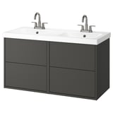 HAVBÄCK / ORRSJÖN Bathroom vanity with sink & faucets, dark gray, 49x21 3/4x27 5/8 "