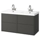 HAVBÄCK / ORRSJÖN Bathroom vanity with sink & faucets, dark gray, 49x21 3/4x27 5/8 "