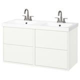 HAVBÄCK / ORRSJÖN Bathroom vanity with sink & faucets, white, 49x21 3/4x27 5/8 "