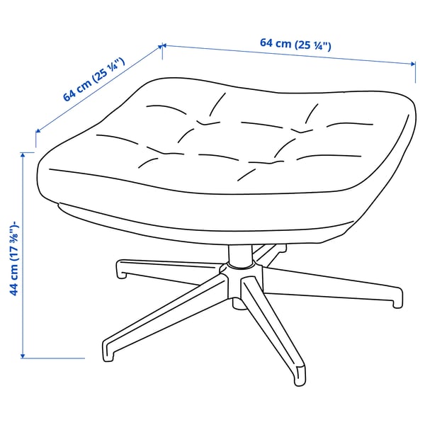 HAVBERG Ottoman, Lejde gray/black - IKEA