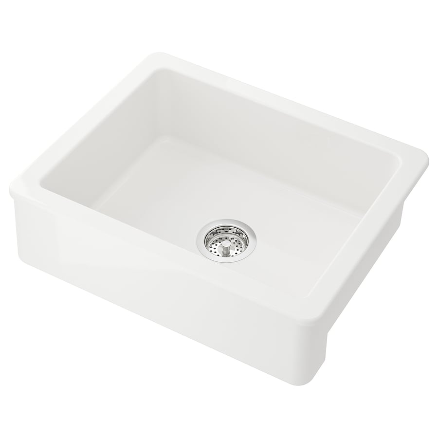 HAVSEN apron front sink, white, 25x19" IKEA