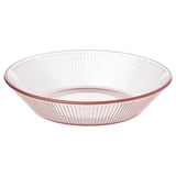 HAVSGÄDDA Deep plate/bowl, stripe pattern/pink, 7 ½ "