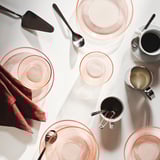 HAVSGÄDDA Deep plate/bowl, stripe pattern/pink, 7 ½ "
