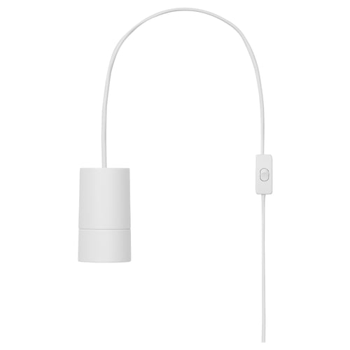 A white HAVSRIS lamp cord set with switch, featuring a simple design for a pendant lamp.