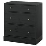 HAVSTA 3-drawer chest, black, 31 7/8x18 1/2x35 "