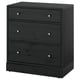 HAVSTA 3-drawer chest, black, 31 7/8x18 1/2x35 "