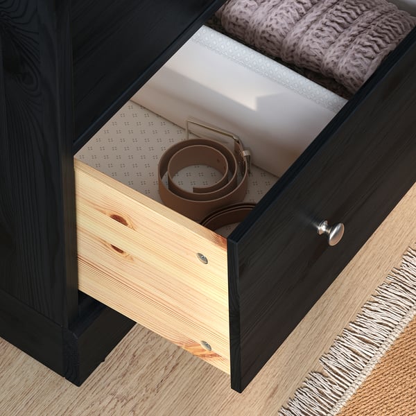 HAVSTA 3-drawer chest, black, 31 7/8x18 1/2x35 "