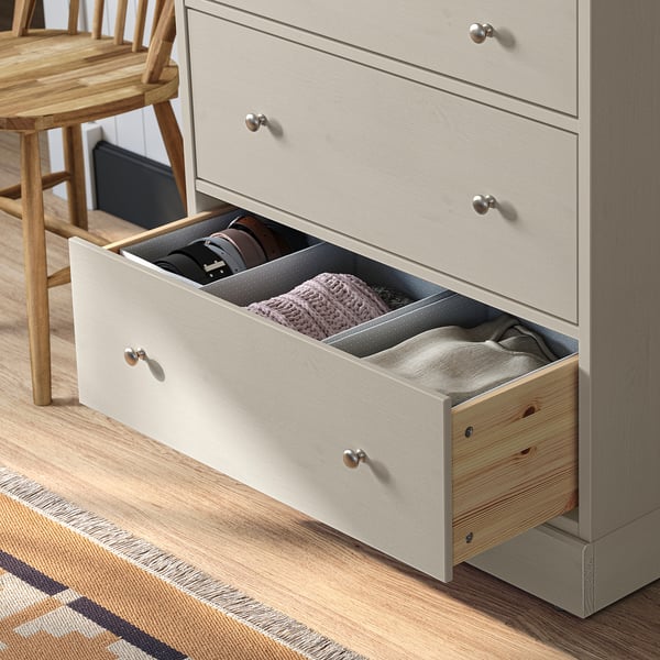 HAVSTA 3-drawer chest, gray-beige, 31 7/8x18 1/2x35 "