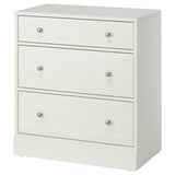 HAVSTA 3-drawer chest, white, 31 7/8x18 1/2x35 "