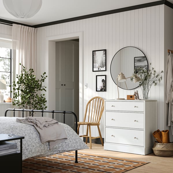 HAVSTA 3-drawer chest, white, 31 7/8x18 1/2x35 "