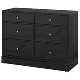 HAVSTA 6-drawer dresser, black, 47 5/8x18 1/2x35 "