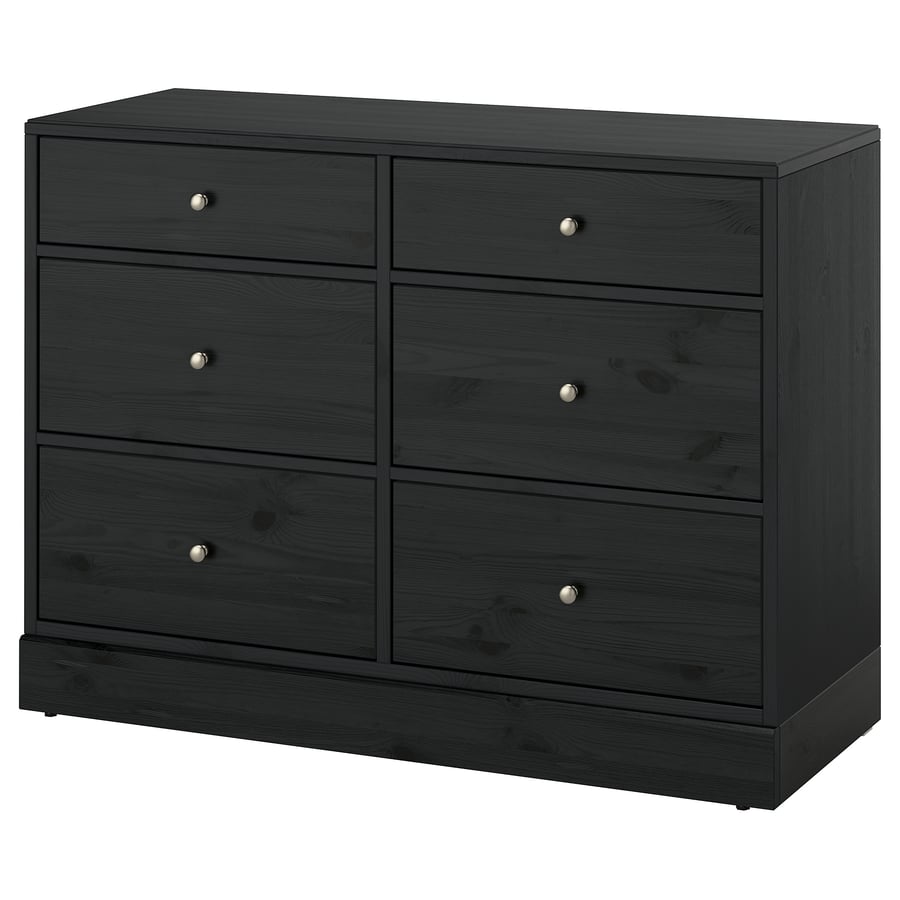HAVSTA 6-drawer dresser, black, 475/8x181/2x35" - IKEA