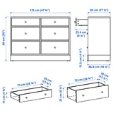 HAVSTA 6-drawer dresser, gray-beige, 47 5/8x18 1/2x35 "