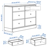 HAVSTA 6-drawer dresser, gray-beige, 47 5/8x18 1/2x35 "