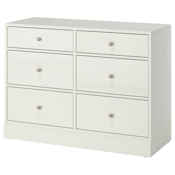 HAVSTA 6-drawer dresser, white, 47 5/8x18 1/2x35 "