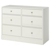 HAVSTA 6-drawer dresser, white, 47 5/8x18 1/2x35 "