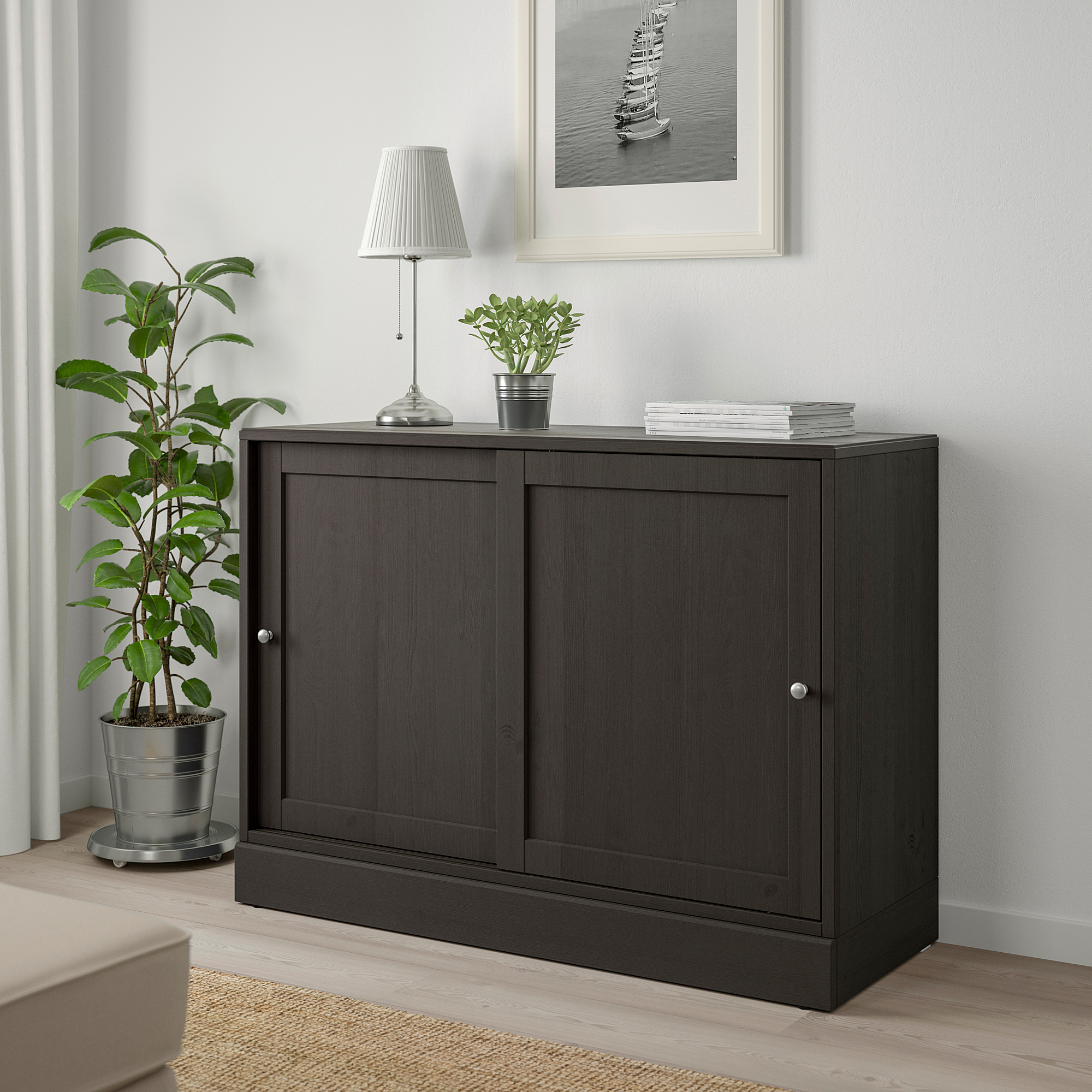 HAVSTA with base, dark brown, 47 5/8x18 1/2x35" IKEA